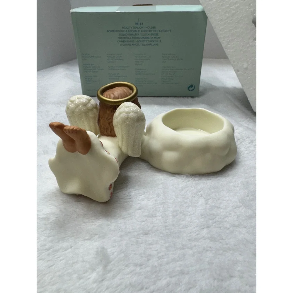 PartyLite Felicity Tealight Holder P8114 Angel Cloud Ceramic Candle Holder Box - Picture 3 of 7
